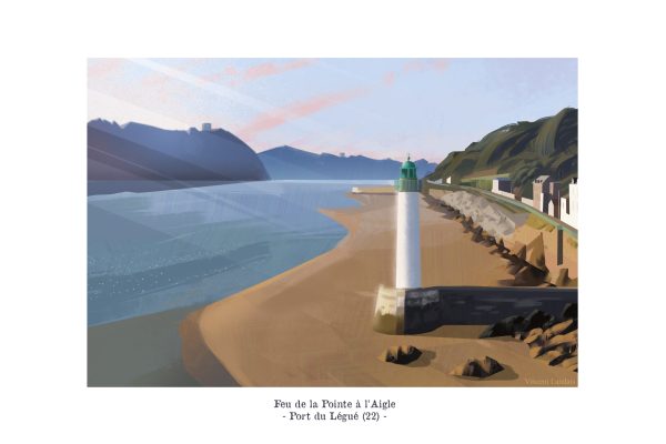 Illustration du Phare de la Pointe à l'Aigle au Port du Légué en Bretagne